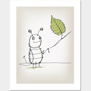 Caterpillar on a Leaf: One Line Wonder Posters and Art